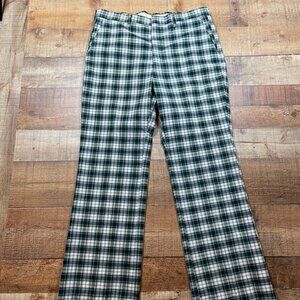 Men's Vintage Anderson Little Green & White Plaid Pants size 36 x 31.5"